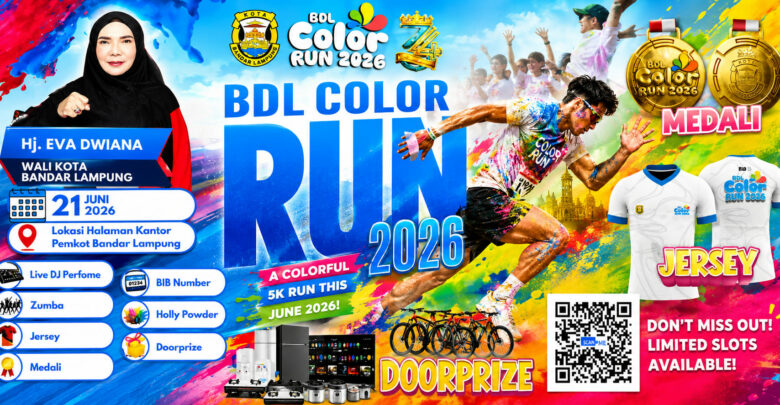 HUT Ke-344 Bandar Lampung, Ribuan Warga Diajak Rayakan Kota Lewat Colour Run