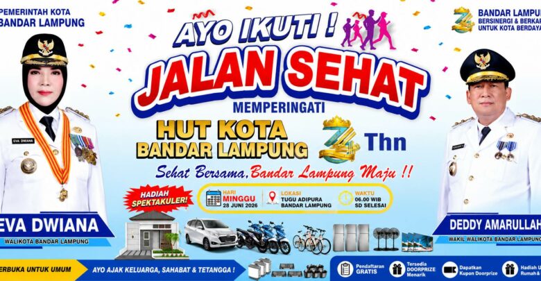 Jalan Sehat HUT ke-344 Bandar Lampung, Warga Berpeluang Bawa Pulang Rumah – Mobil